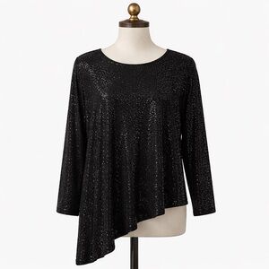 Slinky brand asymmetrical All sequin tunic top size 3X